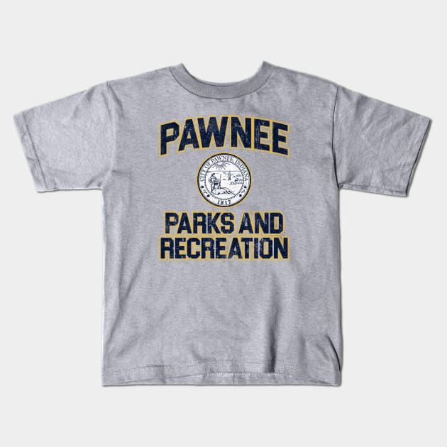 Pawnee Parks and Recreation (Variant) Kids T-Shirt by huckblade